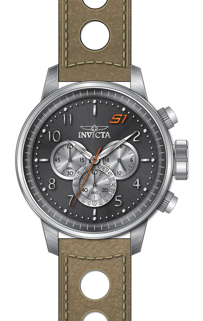 Invicta Leather Analogue Multicolour Dial Men&