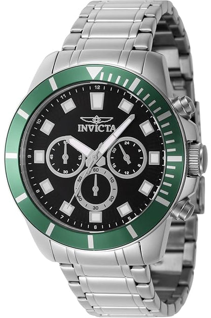 Invicta Stainless Steel Analogue Black Dial, Band Color:Silver Mens Watch-46039