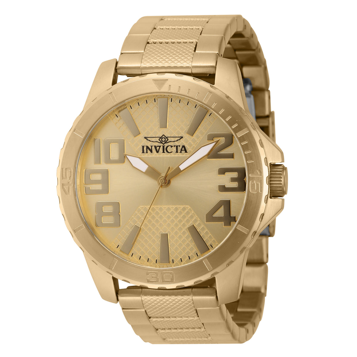 Invicta Stainless Steel Analogue Gold Dial Mens Watch-46306, Band Color-Gold