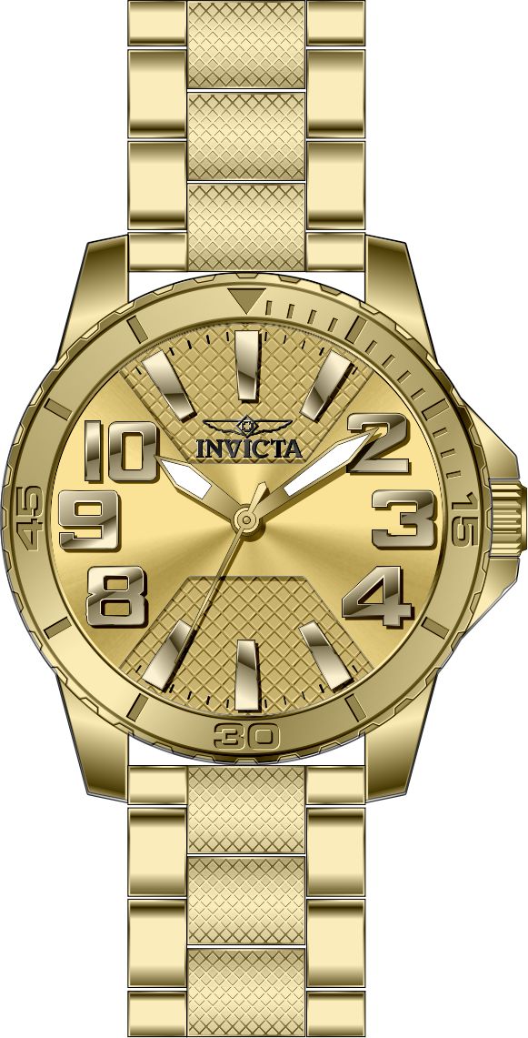 Invicta Stainless Steel Analogue Gold Dial Mens Watch-46306, Band Color-Gold