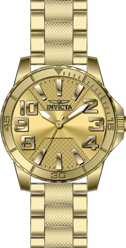 Invicta Stainless Steel Analogue Gold Dial Mens Watch-46306, Band Color-Gold