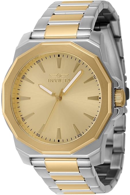 Invicta Stainless Steel Analog Gold Dial Mens Watch-46835