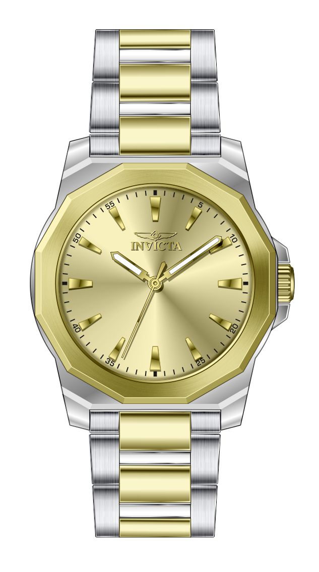 Invicta Stainless Steel Analog Gold Dial Mens Watch-46835