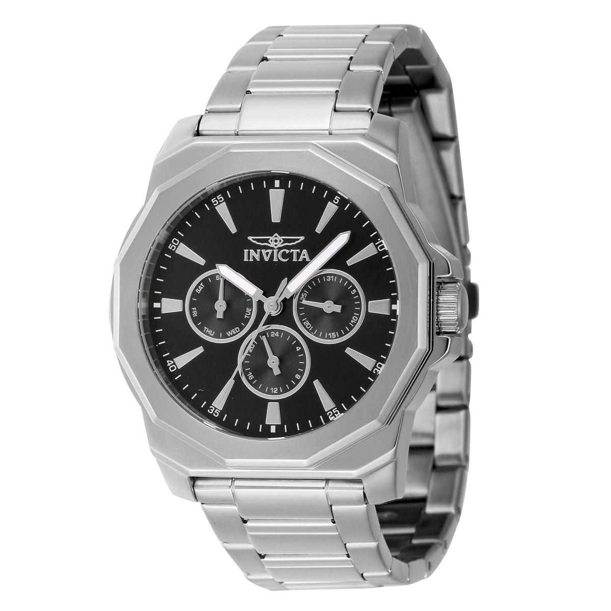 Invicta Stainless Steel Analogue Black Dial Mens Watch-46842