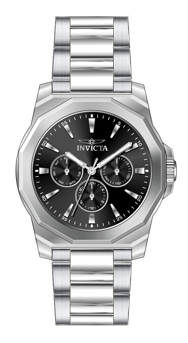 Invicta Stainless Steel Analogue Black Dial Mens Watch-46842