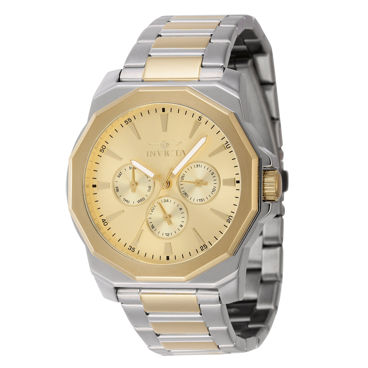 Invicta Stainless Steel Analog Gold Dial Mens Watch-46846