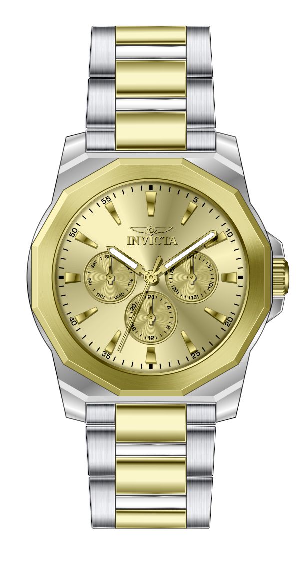 Invicta Stainless Steel Analog Gold Dial Mens Watch-46846