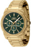 Invicta Men's Stainless Steel Speedway Herren Armbanduhr Analog Watch - Quarzuhrwerk - Edelstahl, Gold, Fashion, Band_ Golden, Dial_ Green