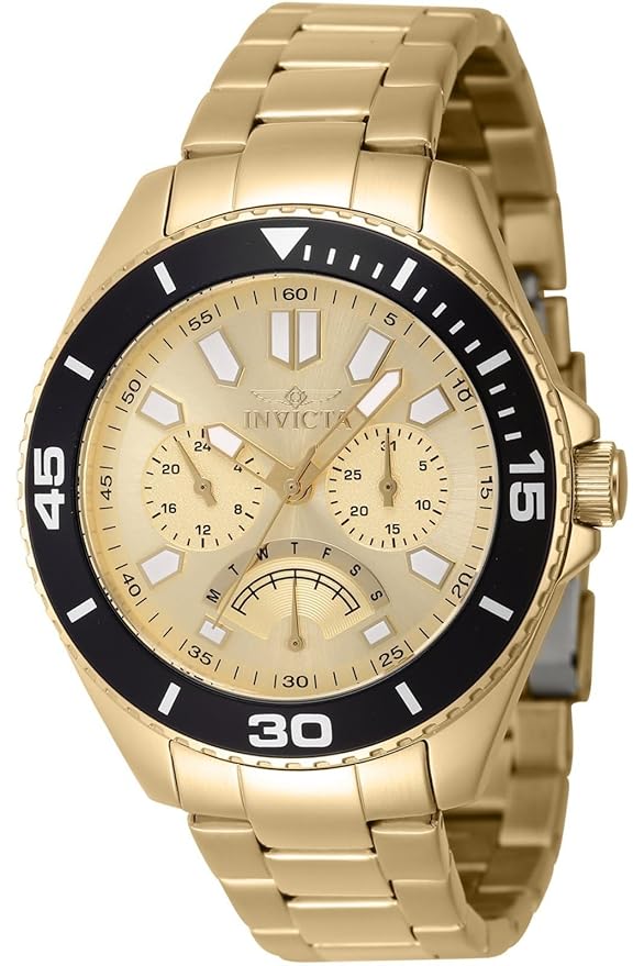 Invicta Stainless Steel Analog Gold Dial Men&