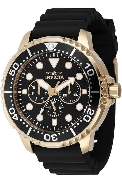 Invicta Mens Silicone Pro Diver Analog Black Dial Watch - 47235