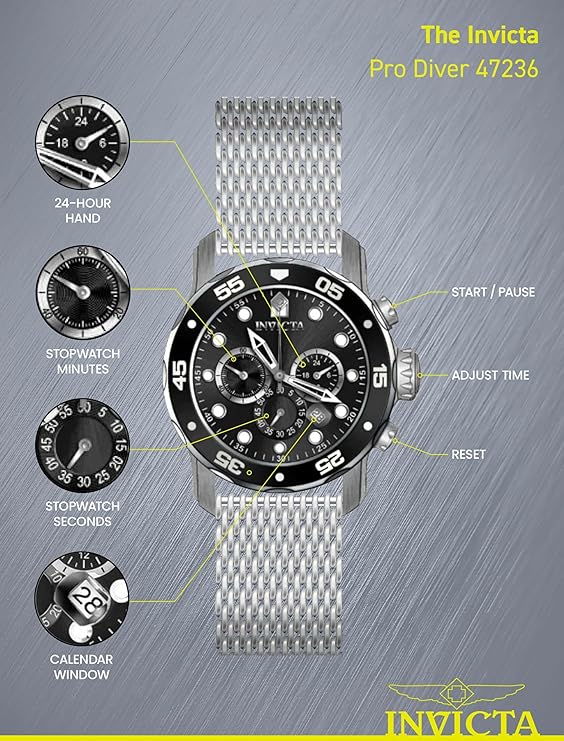 Invicta Pro Diver Analog Black Dial Mens Watch - 47236