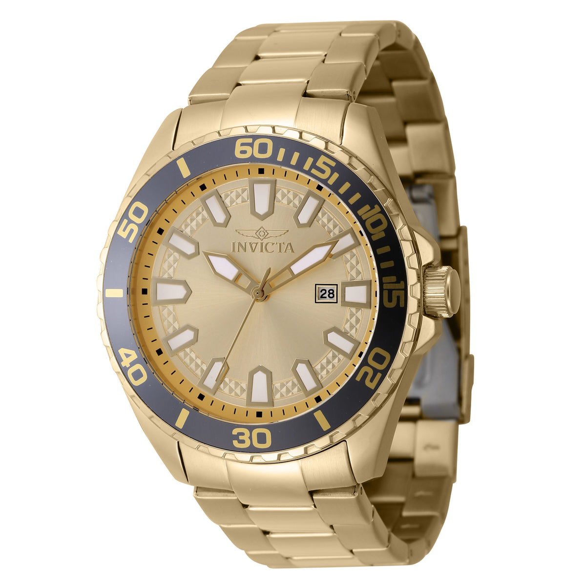 Invicta Pro Diver Gold Dial Mens Quartz Watch - 47341