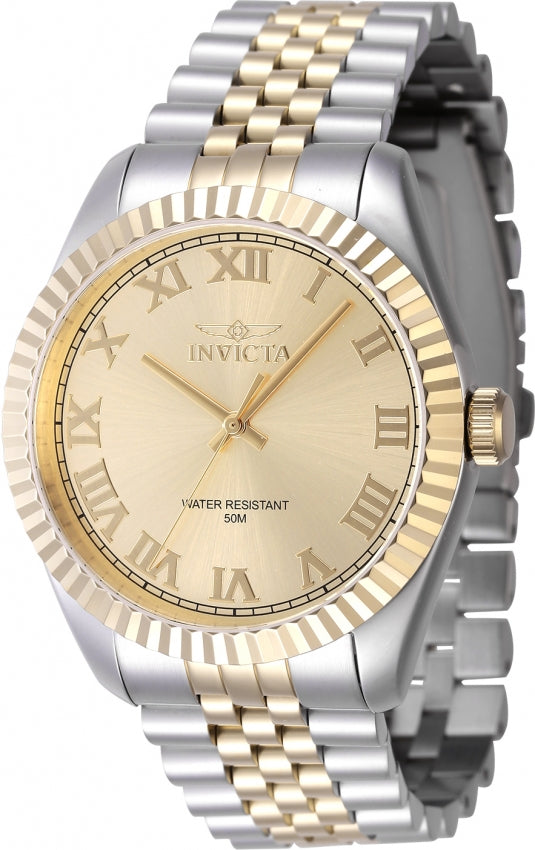 Invicta Specialty Quartz Gold Dial Analog Watch For Gents - 47404