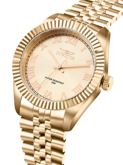Invicta Specialty Quartz Caliber PC21 Movement Gold Dial Analog Watch For - Ladies 47418