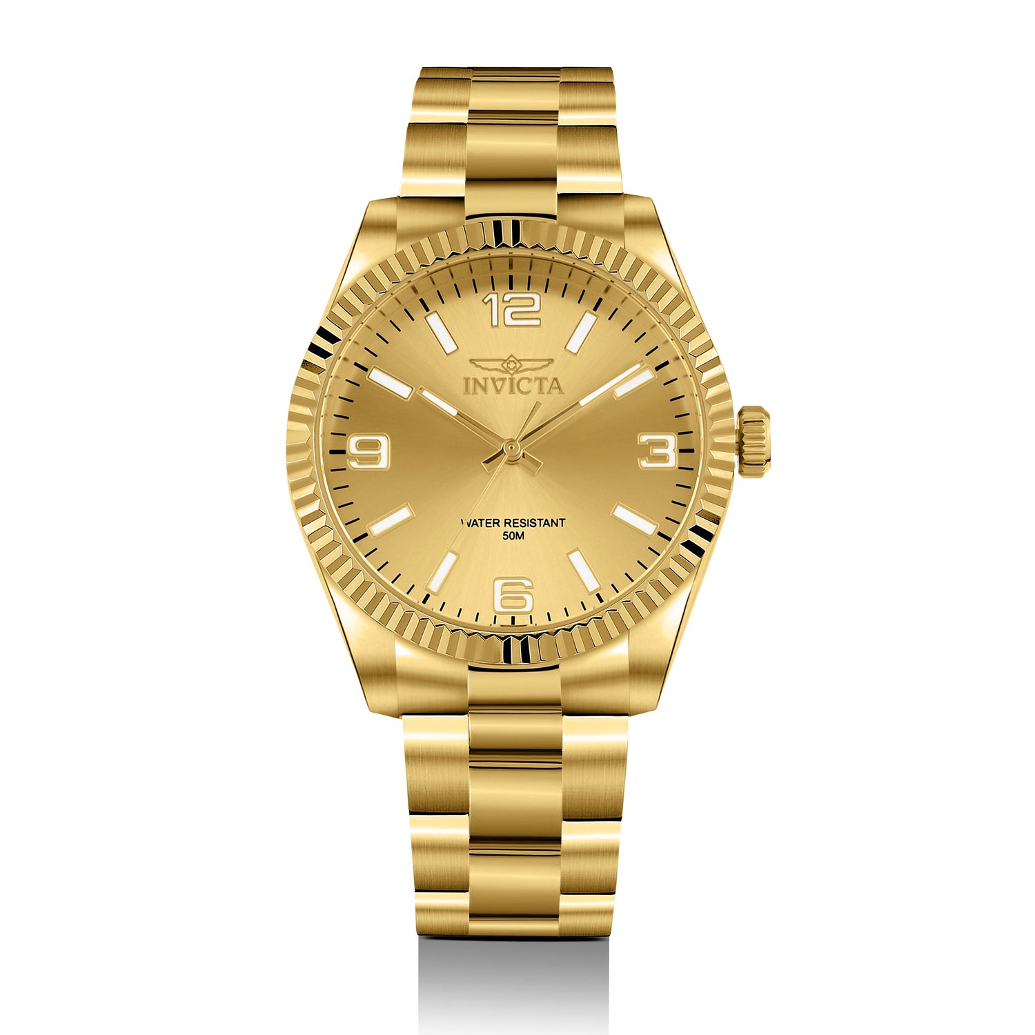 Invicta Specialty Quartz Gold Dial Analog Watch For Gents - 47460