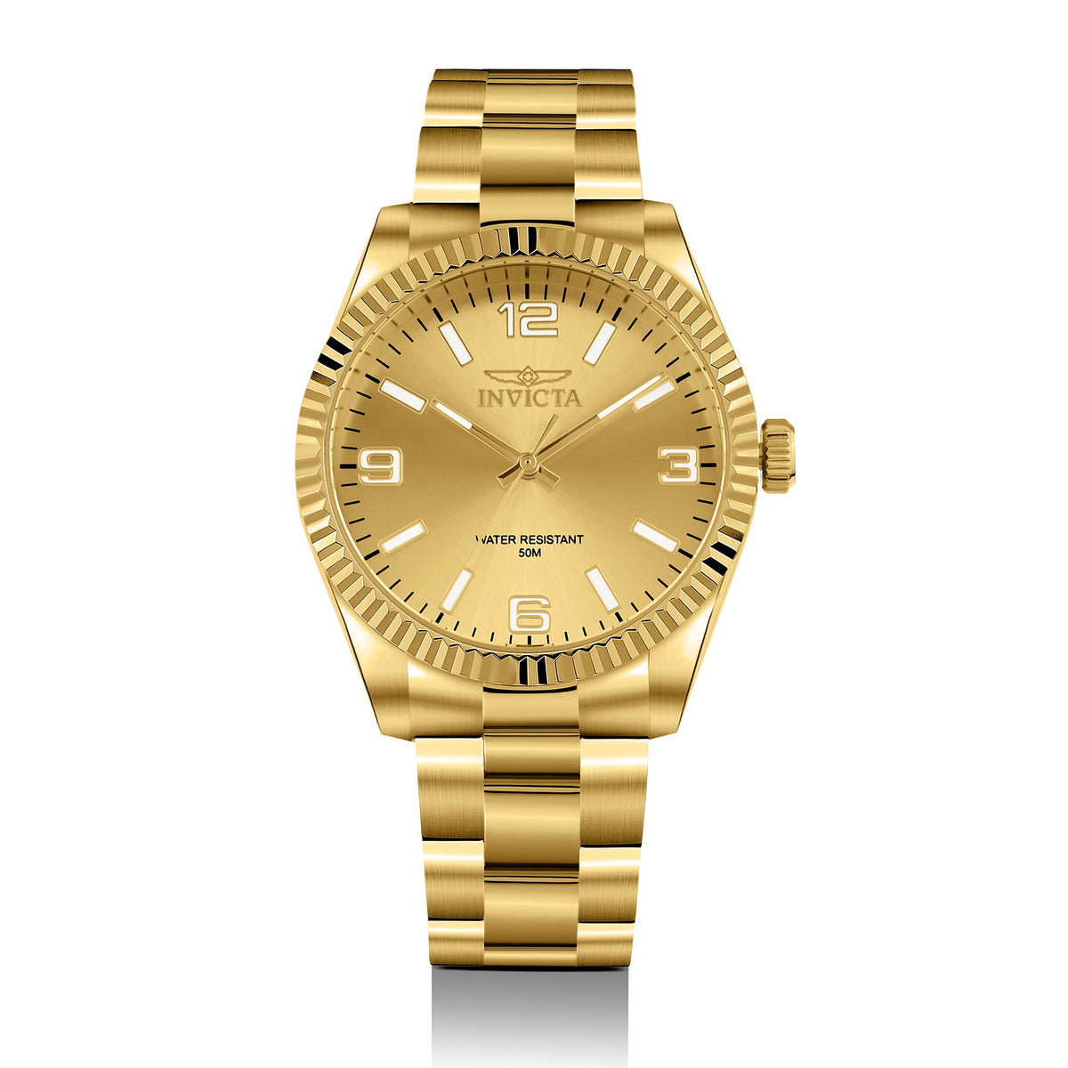 Invicta Specialty Quartz Gold Dial Analog Watch For Gents - 47460