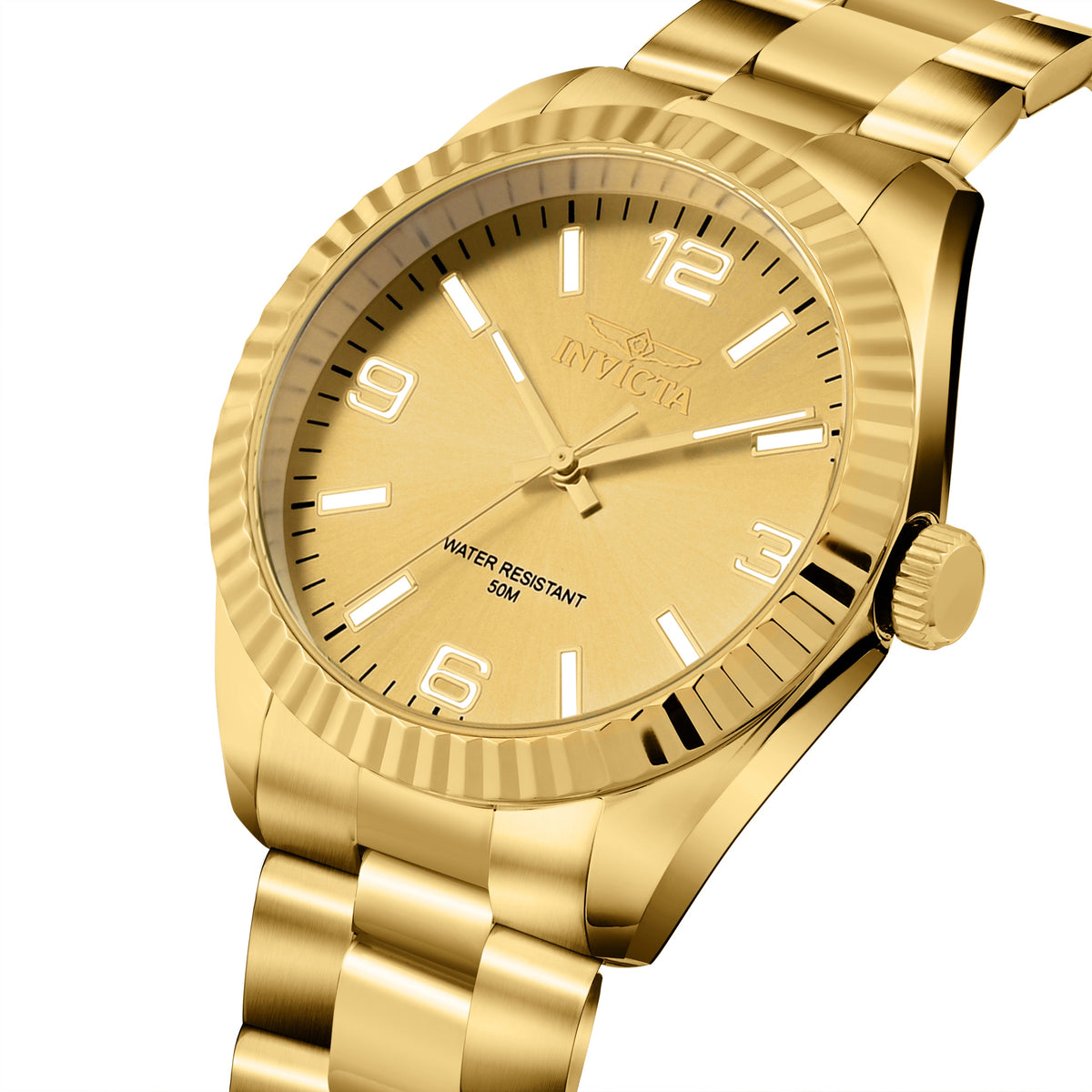 Invicta Specialty Quartz Gold Dial Analog Watch For Gents - 47460