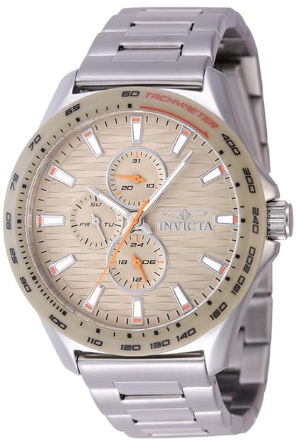 Invicta Stainless Steel Analogue Beige Dial Mens Watch-47552