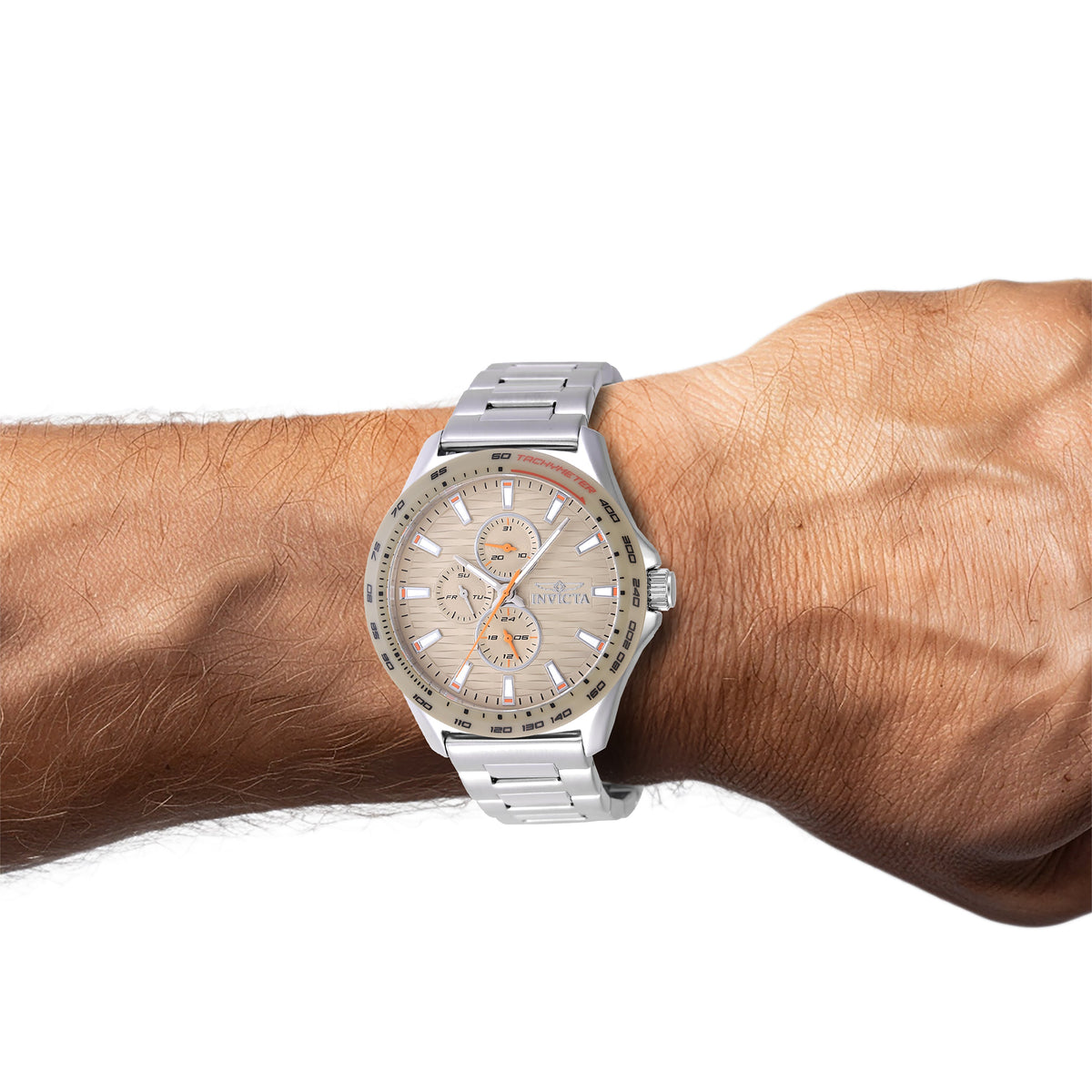 Invicta Stainless Steel Analogue Beige Dial Mens Watch-47552