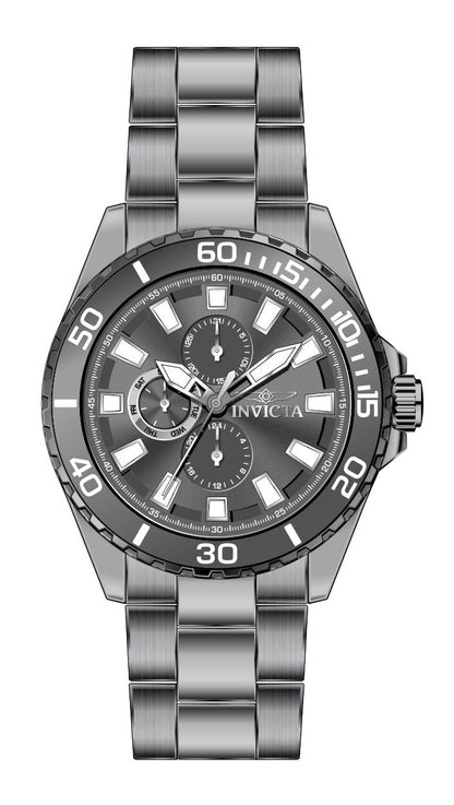 Invicta Stainless Steel Analogue Black Dial Band Color Grey Men&