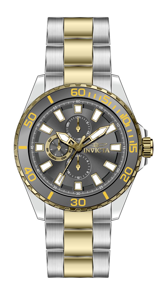 Invicta Stainless Steel Analogue Black Dial Mens Watch-47557, Band Color:Multicolor