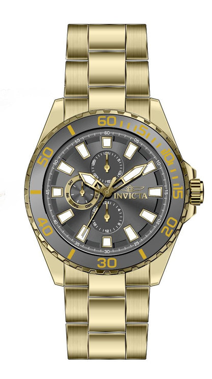 Invicta Stainless Steel Analogue Black Dial Mens Watch-47578, Band Color:Gold