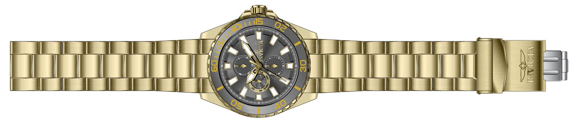 Invicta Stainless Steel Analogue Black Dial Mens Watch-47578, Band Color:Gold