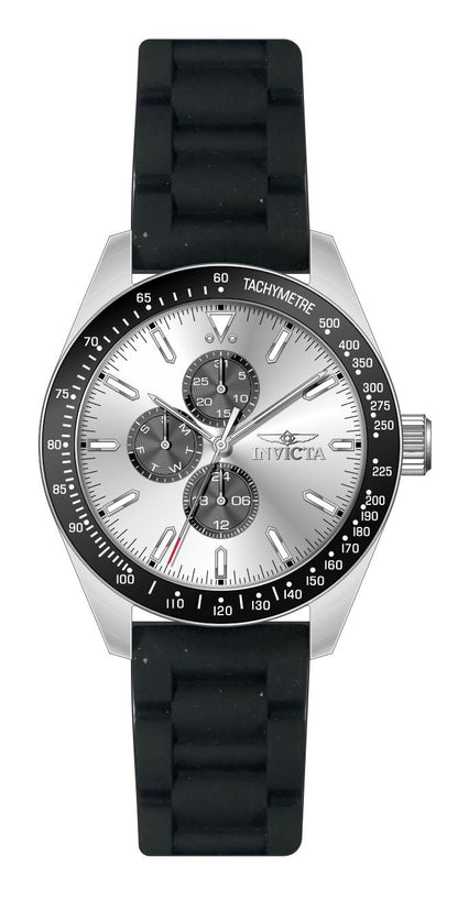 Invicta Silicone Analogue Silver Dial ,Band Color:Black Mens Watch-47590