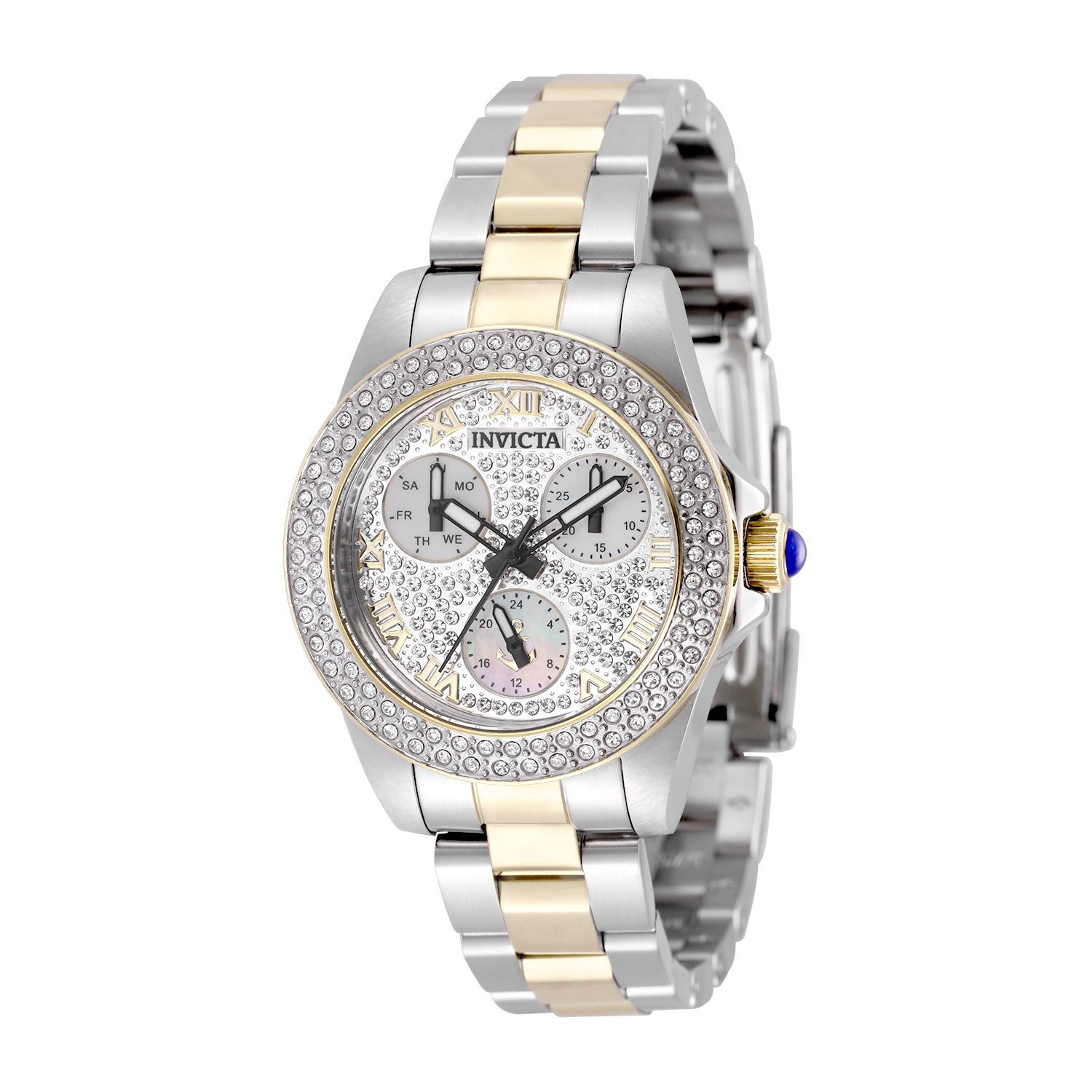 INVICTA Ocen Voyage Quartz Movement White, Pave Analog  Dial Watch For Ladies- 47659