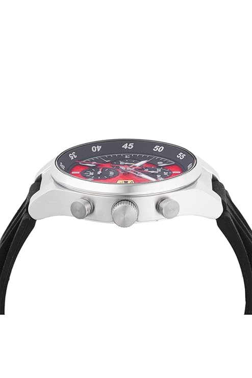 Invicta Silicone Racing Analog Red Dial MenS Black Band Watch - 47739