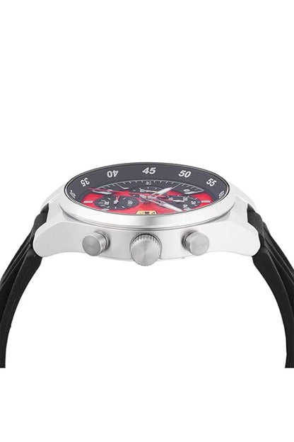 Invicta Silicone Racing Analog Red Dial MenS Black Band Watch - 47739