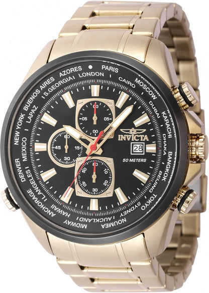 Invicta Aviator Quartz Black Dial Analog Watch For - Gents 47819