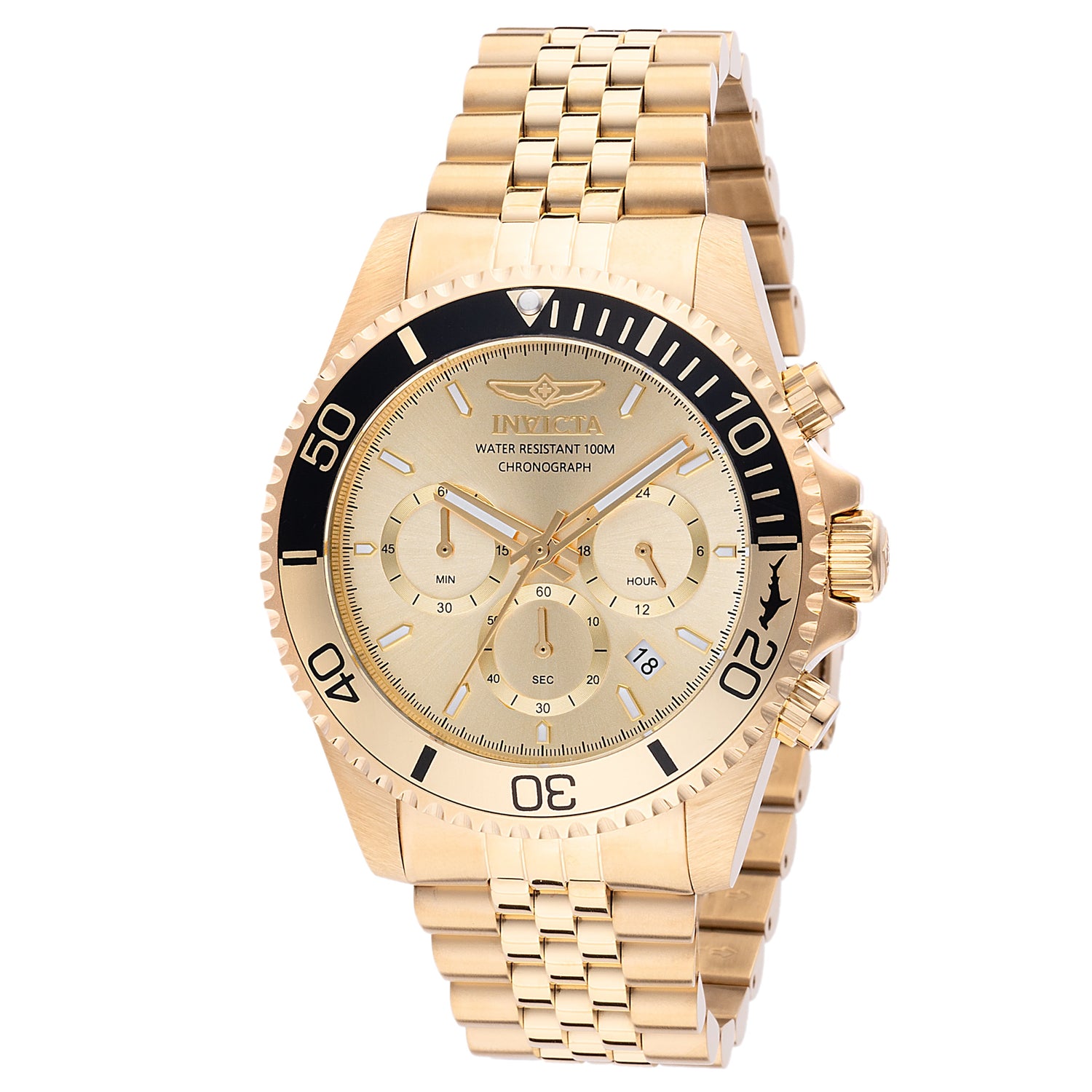 Invicta Pro Diver Quartz Gold Dial Watch For Gents - 48118