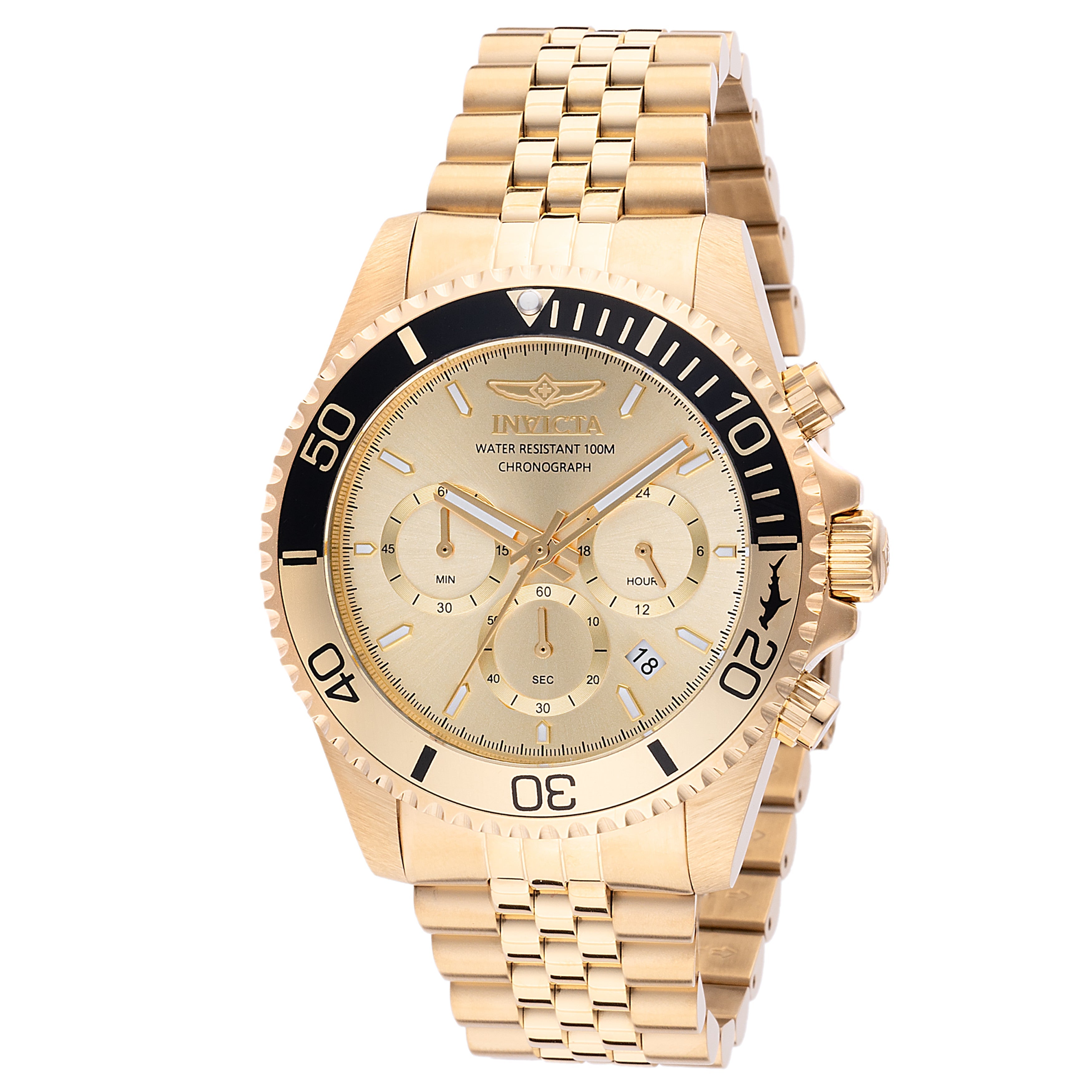 Invicta Pro Diver Quartz Gold Dial Watch For Gents - 48118
