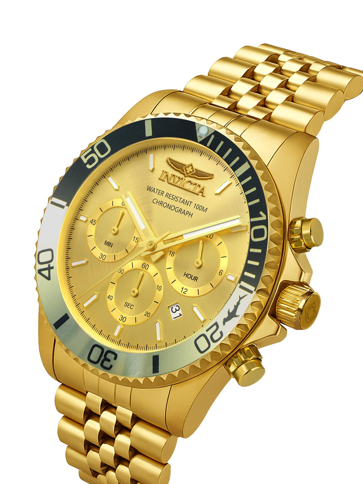 Invicta Pro Diver Quartz Gold Dial Watch For Gents - 48118