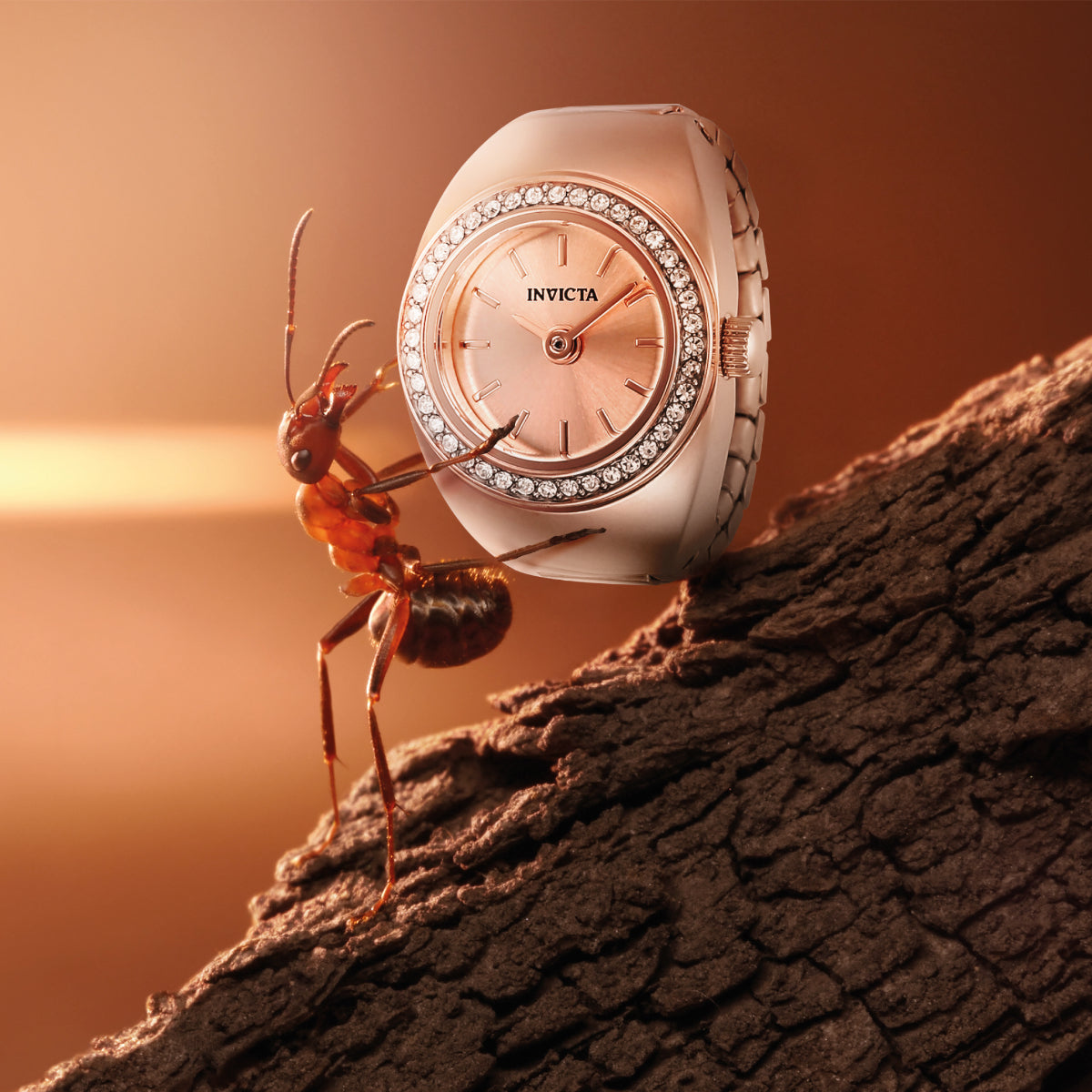 Invicta  Rose Gold  Finger Ring Watch For - Ladies 48945