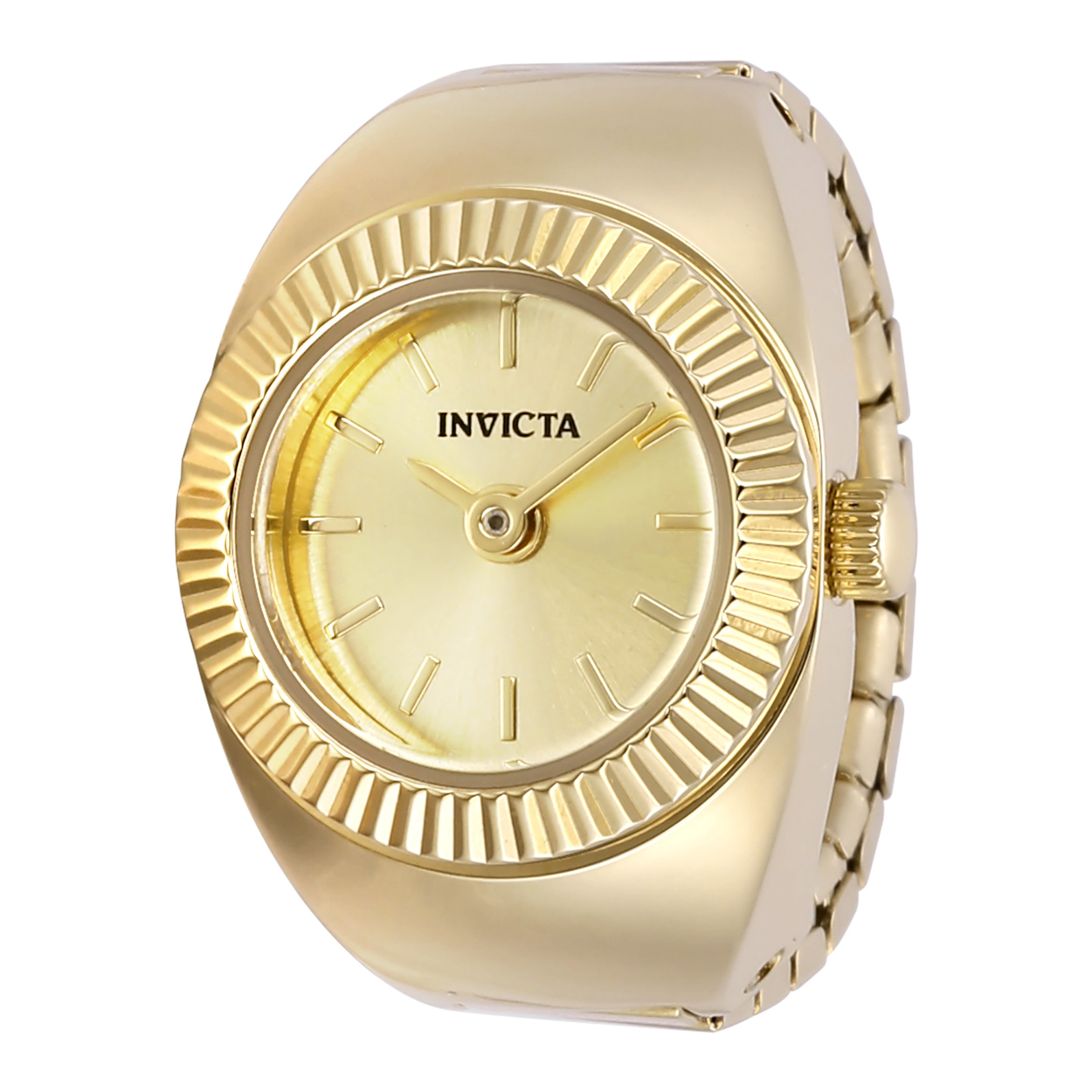 INVICTA Mini Ring Watch Quartz Movement Gold Analog  Dial Watch For Ladies- 48947