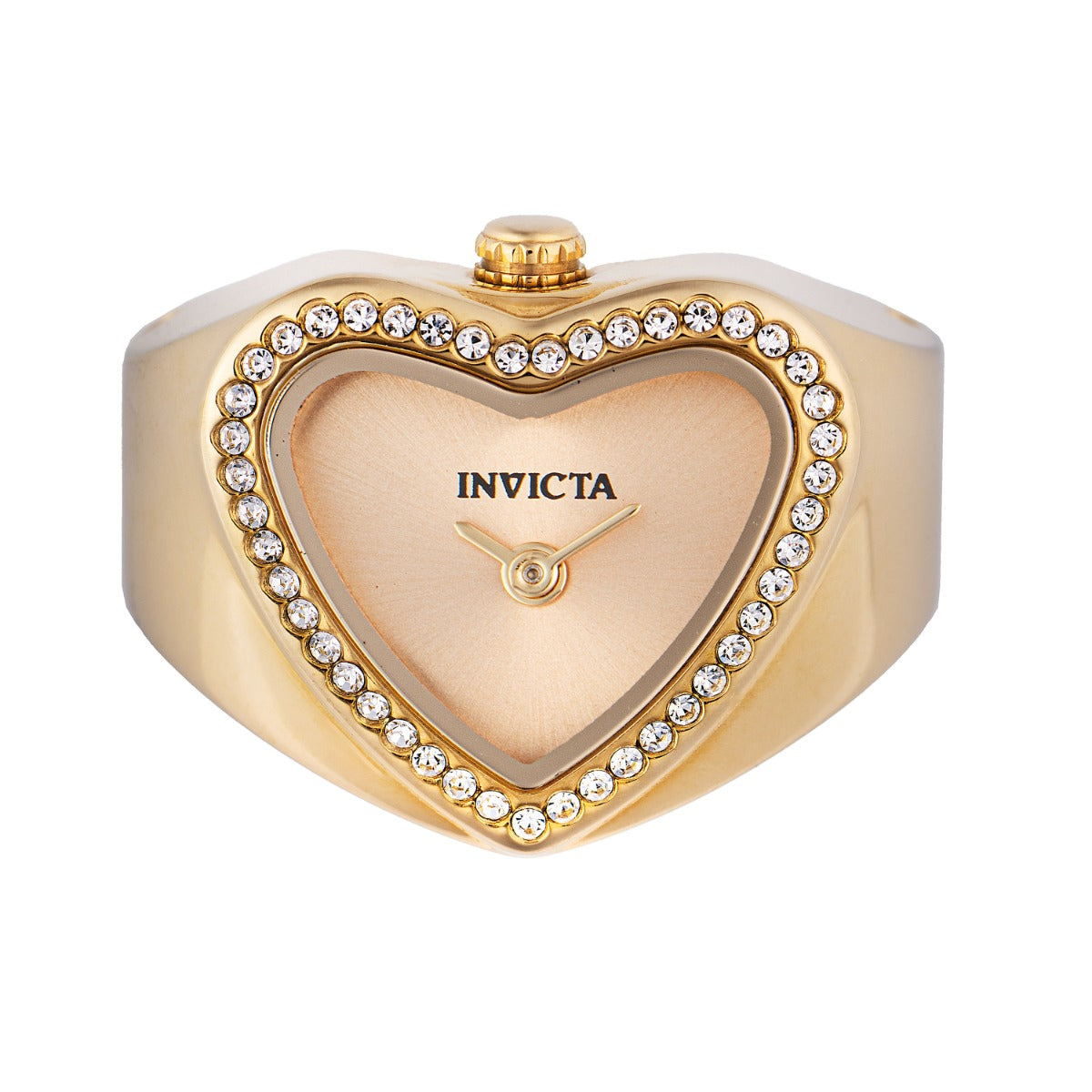 Invicta Mini Ring Watch Quartz Caliber VC00 Movement Gold Dial Analog Watch For - Ladies 49574