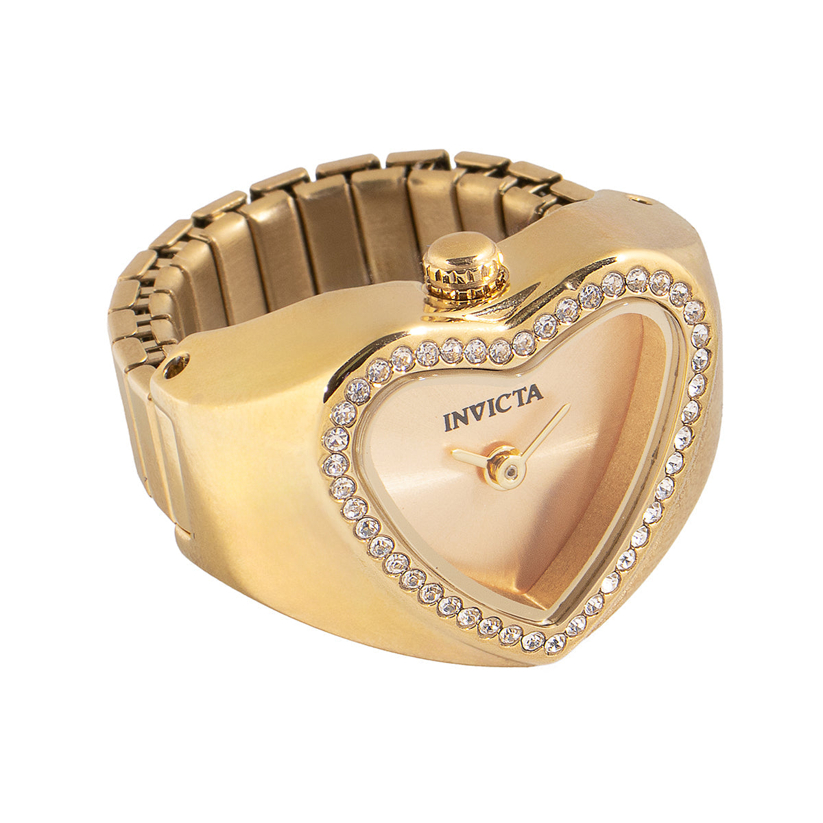 Invicta Mini Ring Watch Quartz Caliber VC00 Movement Gold Dial Analog Watch For - Ladies 49574