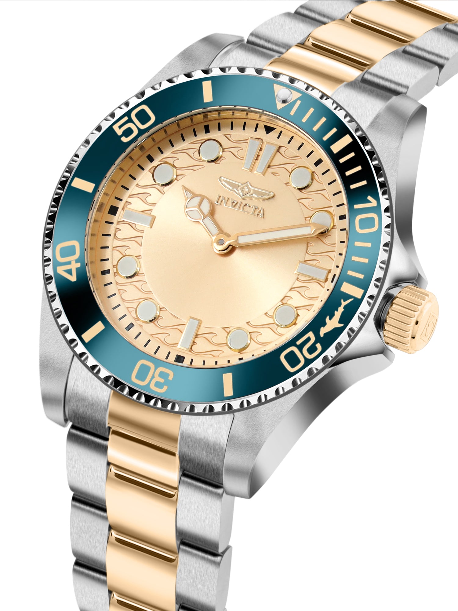 Invicta Pro Diver Quartz Caliber PC20S Movement Gold Dial Analog Watch For - Gents 49697