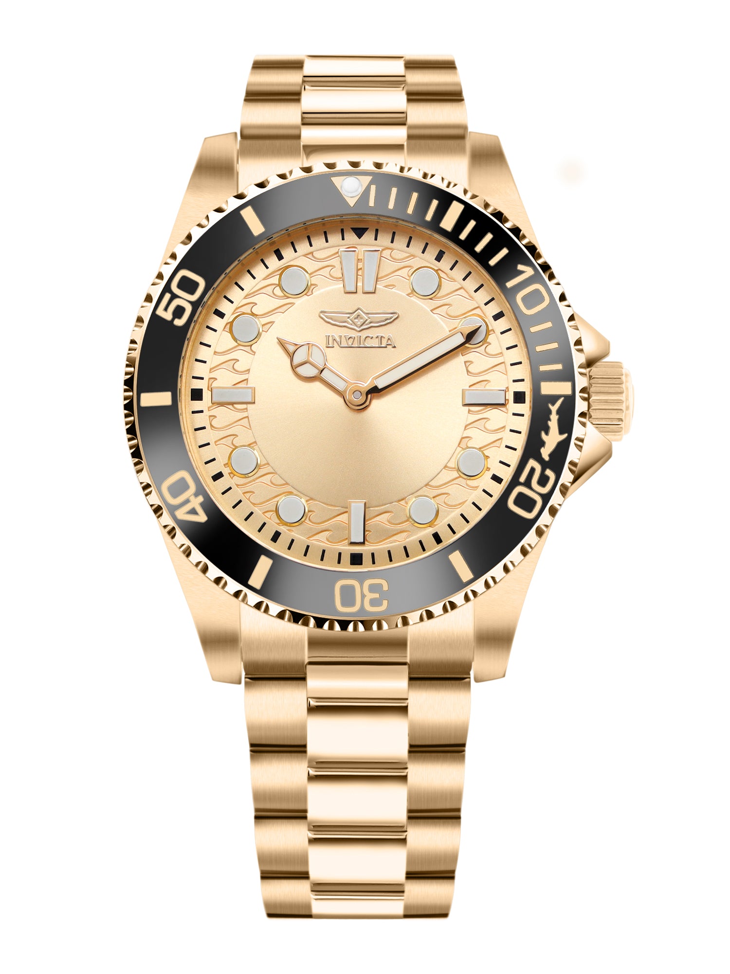 Invicta Pro Diver Quartz Caliber PC20S Movement Gold Dial Analog Watch For - Gents 49700