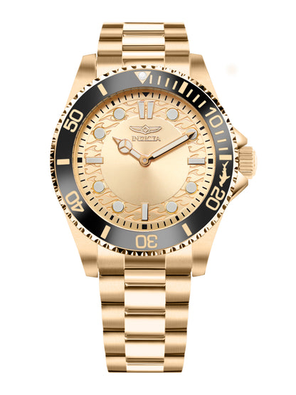 Invicta Pro Diver Quartz Caliber PC20S Movement Gold Dial Analog Watch For - Gents 49700