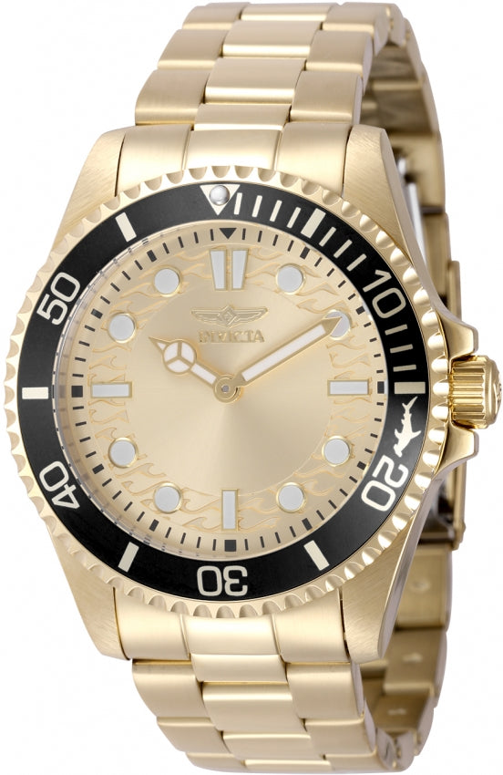 Invicta Pro Diver Quartz Caliber PC20S Movement Gold Dial Analog Watch For - Gents 49700