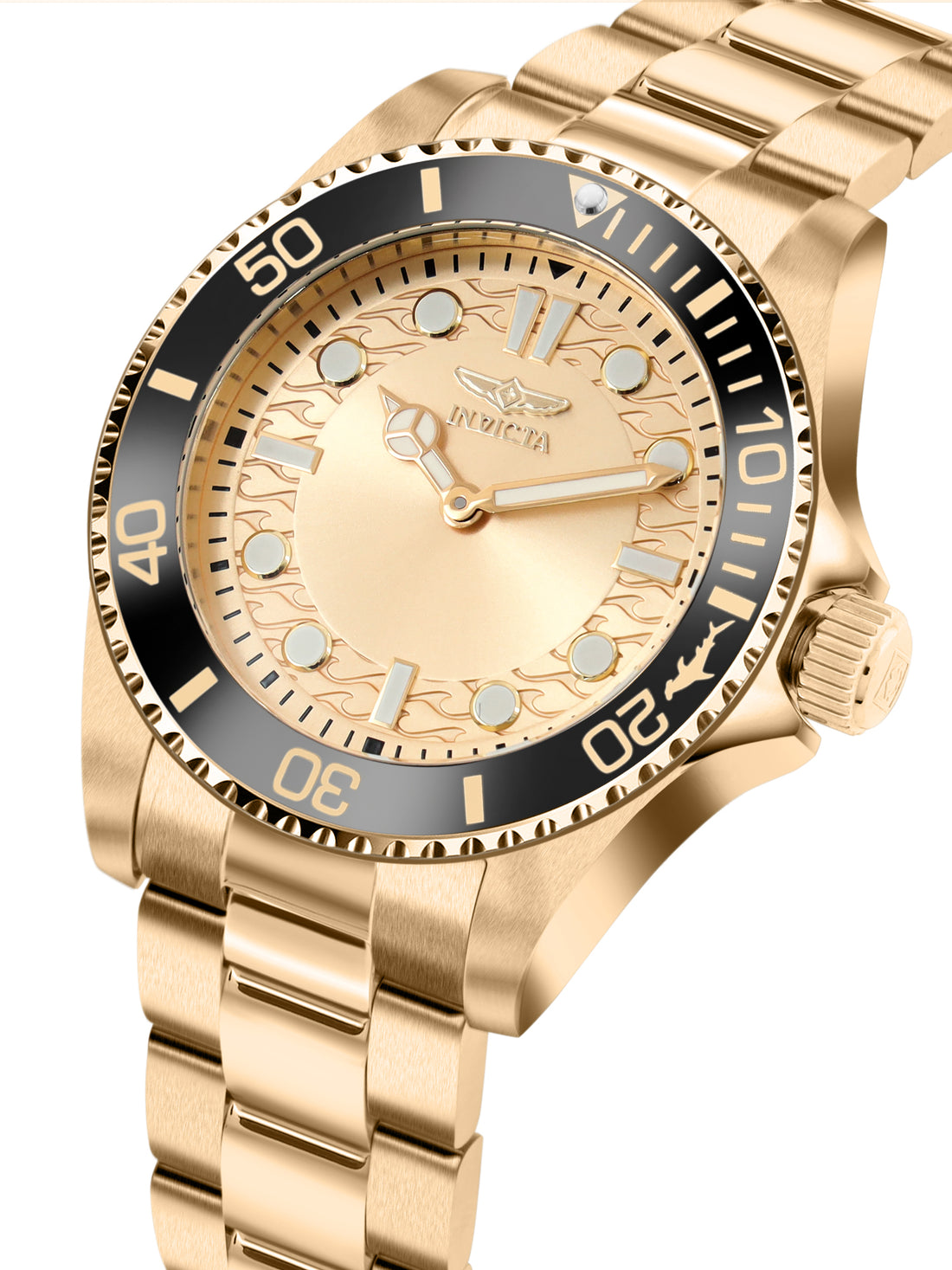 Invicta Pro Diver Quartz Caliber PC20S Movement Gold Dial Analog Watch For - Gents 49700