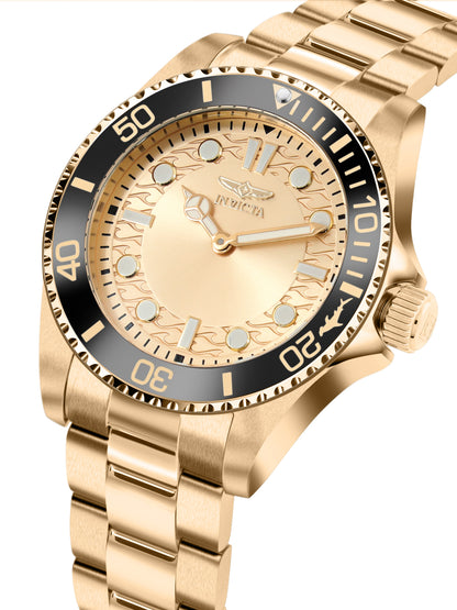 Invicta Pro Diver Quartz Caliber PC20S Movement Gold Dial Analog Watch For - Gents 49700