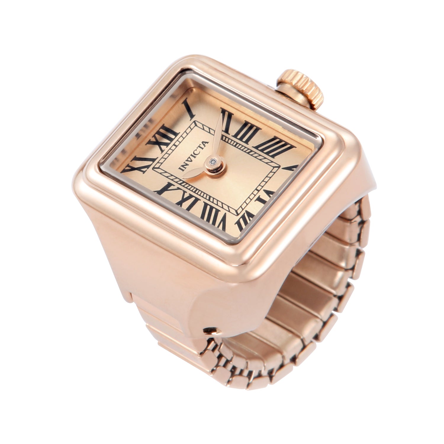 INVICTA Mini Ring Watch Quartz Movement Rose Gold Analog  Dial Watch For Ladies- 49896
