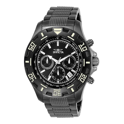 Invicta Stainless Steel Python Analog Black Dial, Band Color Gray Mens Watch-6412