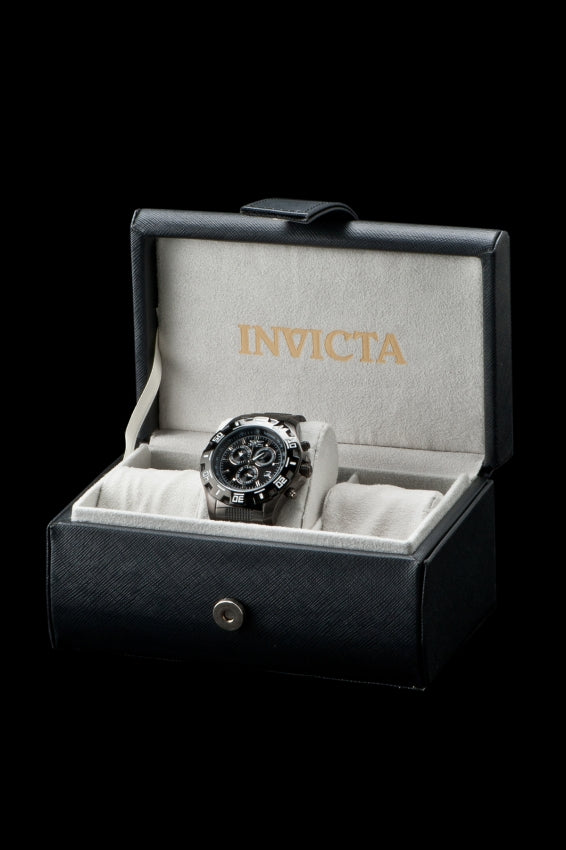Invicta Stainless Steel Python Analog Black Dial, Band Color Gray Mens Watch-6412