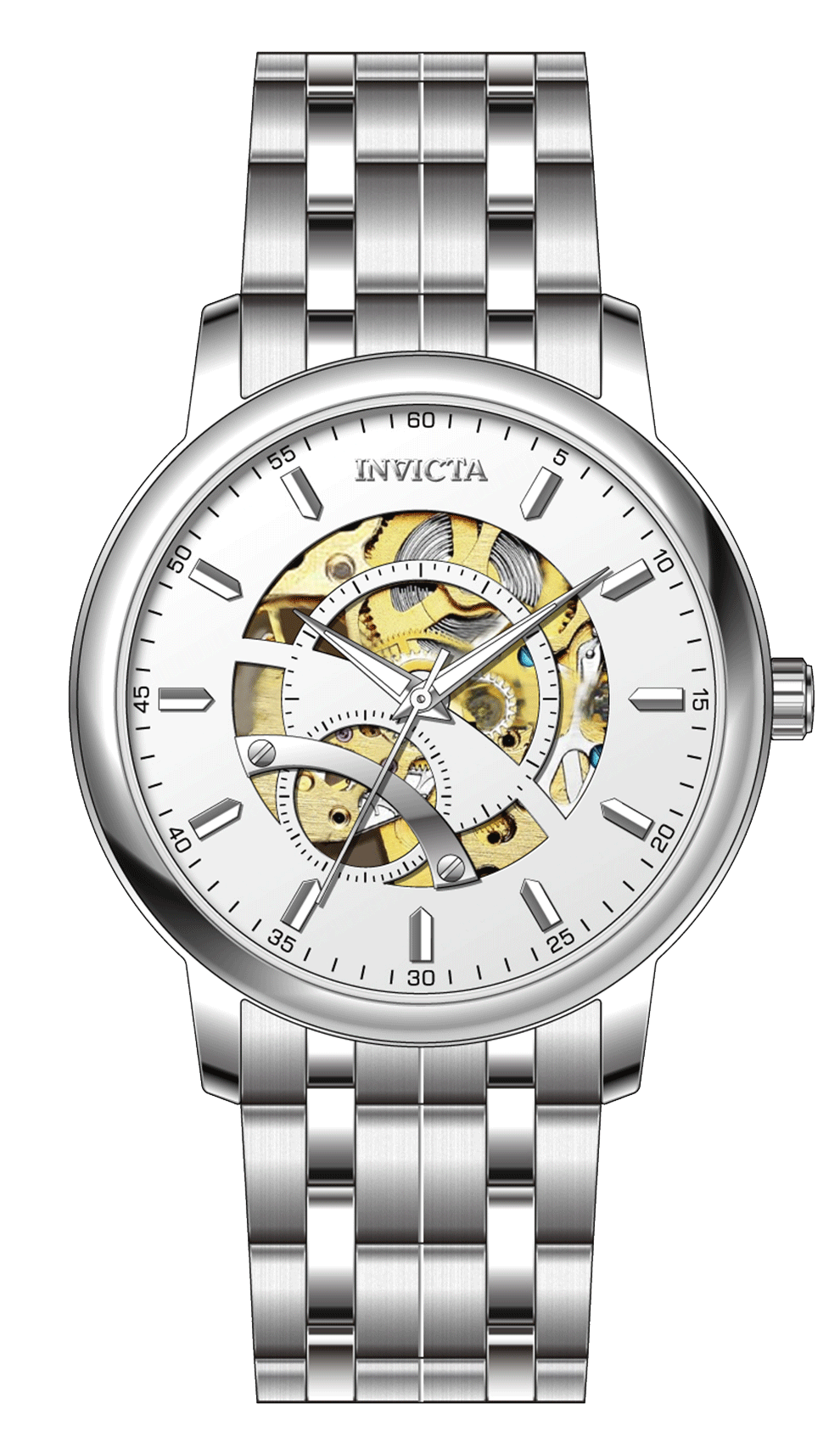 INVICTA Objet D Art Automatic Movement Silver Analog  Dial Watch For Gents- 69122
