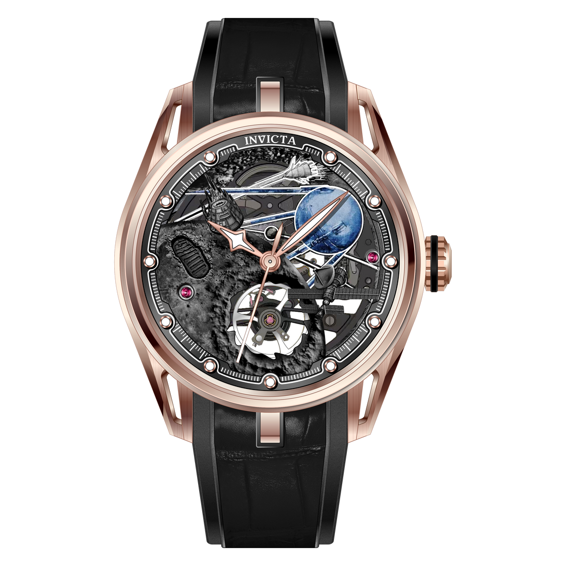 INVICTA Celestial Mechanical Movement Rose Gold Analog  Dial Watch For Gents- 69530